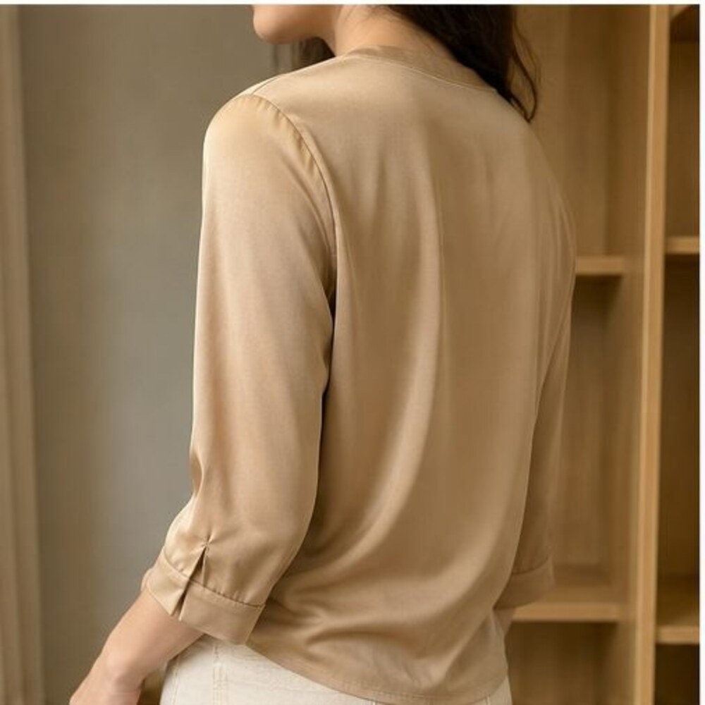 Camel Ruffle Blouse - Picture 3 of 6